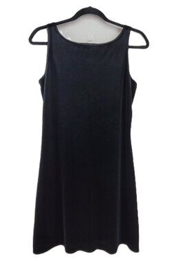Byer Too! Dress Women's L Black Velvet Sleeveless Vintage Made in USA Stunning